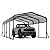 PeakPursuit Metal Carport, 12x20 FT Outdoor Car Port Canopy with Galvanized Steel Roof and Reinforced Base, Heavy Duty Garage Car Shelter Shade for SUV, Truck, Boats