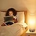 Boncoo USB Bedside Touch Control Table Lamp 3 Way Dimmable Desk Lamp with 2 USB Charging Ports, Modern Nightstand Lamp Ambient Light Round Shade for Bedroom Office 6W 2700K LED Light Bulb Included
