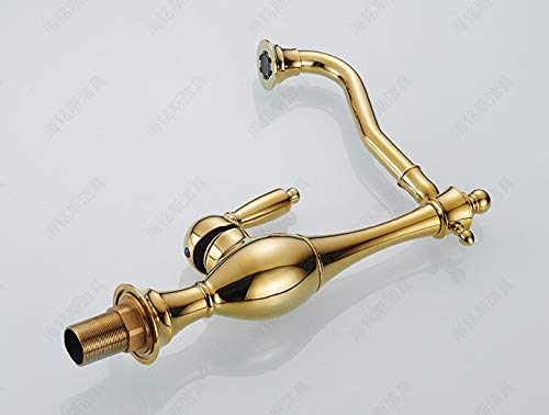 Mixer Tap Antyczne obrotowe baterie kuchenne Miedziany kran z ciepłą i zimną wodą z ceramicznym gniazdem zaworu Pojedynczy uchwyt Baterie z jednym otworem Bateria z mieszaniem ciepłej i zimn