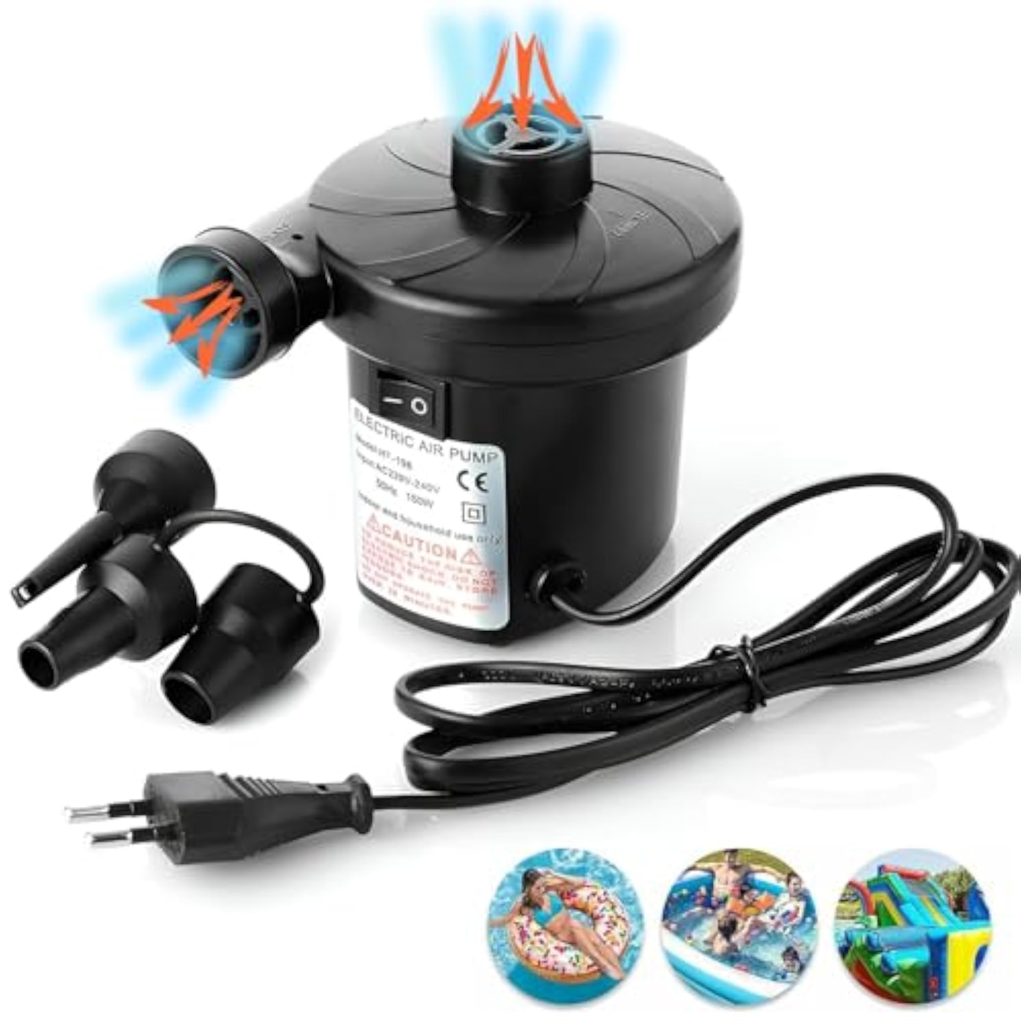 Electric Air Pump with Three Nozzles