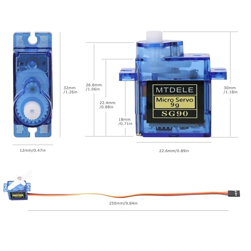 MTDELE 10Pcs SG90 9G Servo Motor Compatible with Arduino Raspberry Pi Robot by MTDELE - Image 2