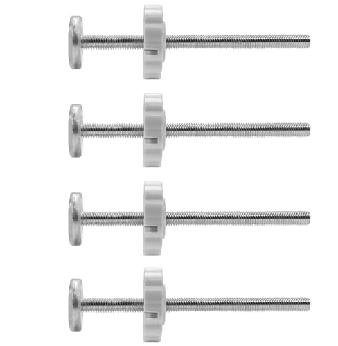 4 Pack M8 (8mm) Baby Gate Threaded Spindle Rod Replacement Screw Bolts Kit for Baby & Pet Pressure Mounted Safety Gates Extra Long Wall Mounting Accessories Adapter Bolts (White)