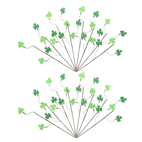 Branches de trèfle artificielles en feutrine 32 cm pour bouquet de la Saint-Patrick - 2