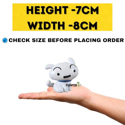 Image of FUNFOB Shinchan Action Figure Height -7cm | Shiro Toy Figure for Boys & Girls PVC Multicolour | Shiro Figure