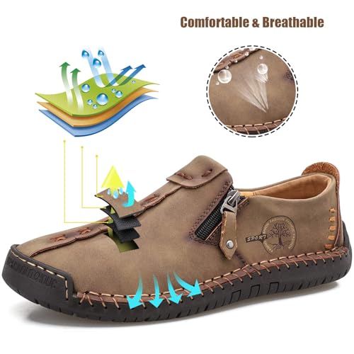 Mens Loafers Outdoor Lightweight Breathable Comfort Classic Hand Stitching Office Walking Driving Shoes3
