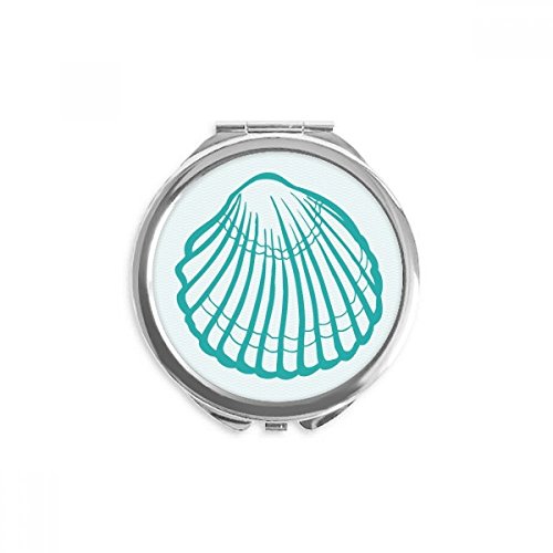 Miroir de poche pétoncle vert pour retouches maquillage en voyage