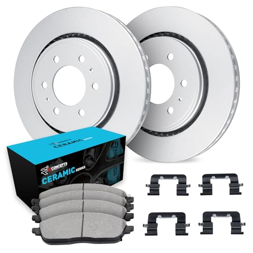 Image of R1 Concepts Front Brake Kit Fits 2003-2009 Toyota 4Runner; 2005-2023 Toyota Tacoma; 2007-2014 Toyota FJ| Ceramic Pads, Blank Rotors| Hardware| 12.6 inch Front