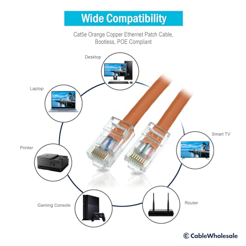 Cable Ethernet Cat5e UTP con conector RJ45, 2.13 m naranja miniatura 5