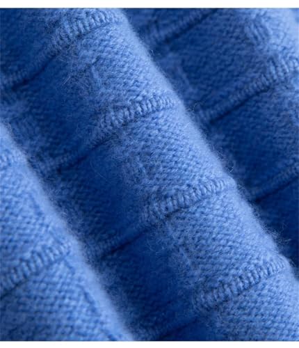 Men's 100% Merino Wool Crew Neck Textured Pullover Sweater Long Sleeve Contrasting Colors Knit Top4