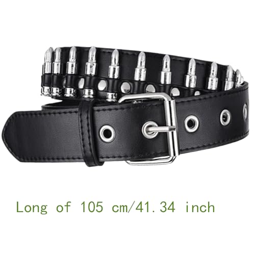 Bullet Rivet Belts Studded Waist Belt Punk Belt Black PU Leather Belt Rock Belts Metal Jeans Dress Belt For Halloween Cosplay2