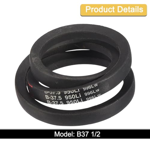 Image of Uxcell 3 Pack B37 1 /2 Classic Wrapped V-Belt, 40 inch Outside Circumference, Black, Industrial Rubber V-Belt