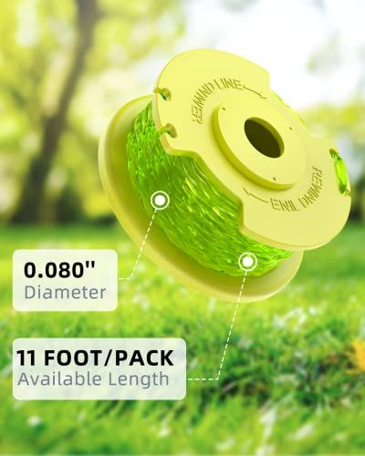 Weed Wacker String Compatible With Ryobi One Plus+ Ac80Rl3, 0.08'' String Trimmer Line,Weed Eater String Compatible With Ryobi 18V, 24V, 40V Trimmers(10 Replacement Spool, 2 Trimmer Cap Cover) #TOP1