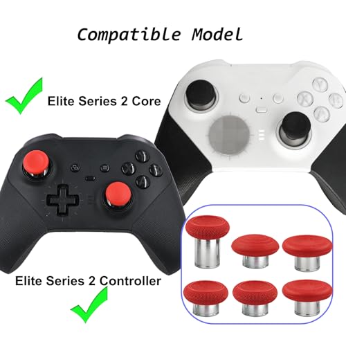 Image of 6 in 1 Metal Magnetic Thumbsticks for Xbox Elite Series 2 Controller,Red | Elite Series 2 Controller Thumbsticks,Swappable Analog Stick Joysticks for Xbox Elite Series 2 /Elite Series 2 Core Controller
