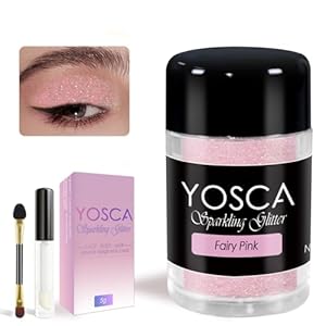 5g Sparkle Glitter Cosmetic Grade Pink Makeup Glitter Loose Body Shimmer Powder for Glitter Eyeshadow Lip Face Paint Concert Festival Rave Accessorise – Fairy Pink