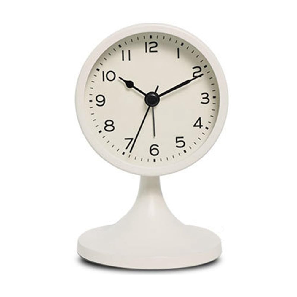 CTRLZS Nordic Metal Round Alarm Clock, Vintage Silent Table Clock, Student Bedside Nightlight Clock, Room Decor, Home Decor B