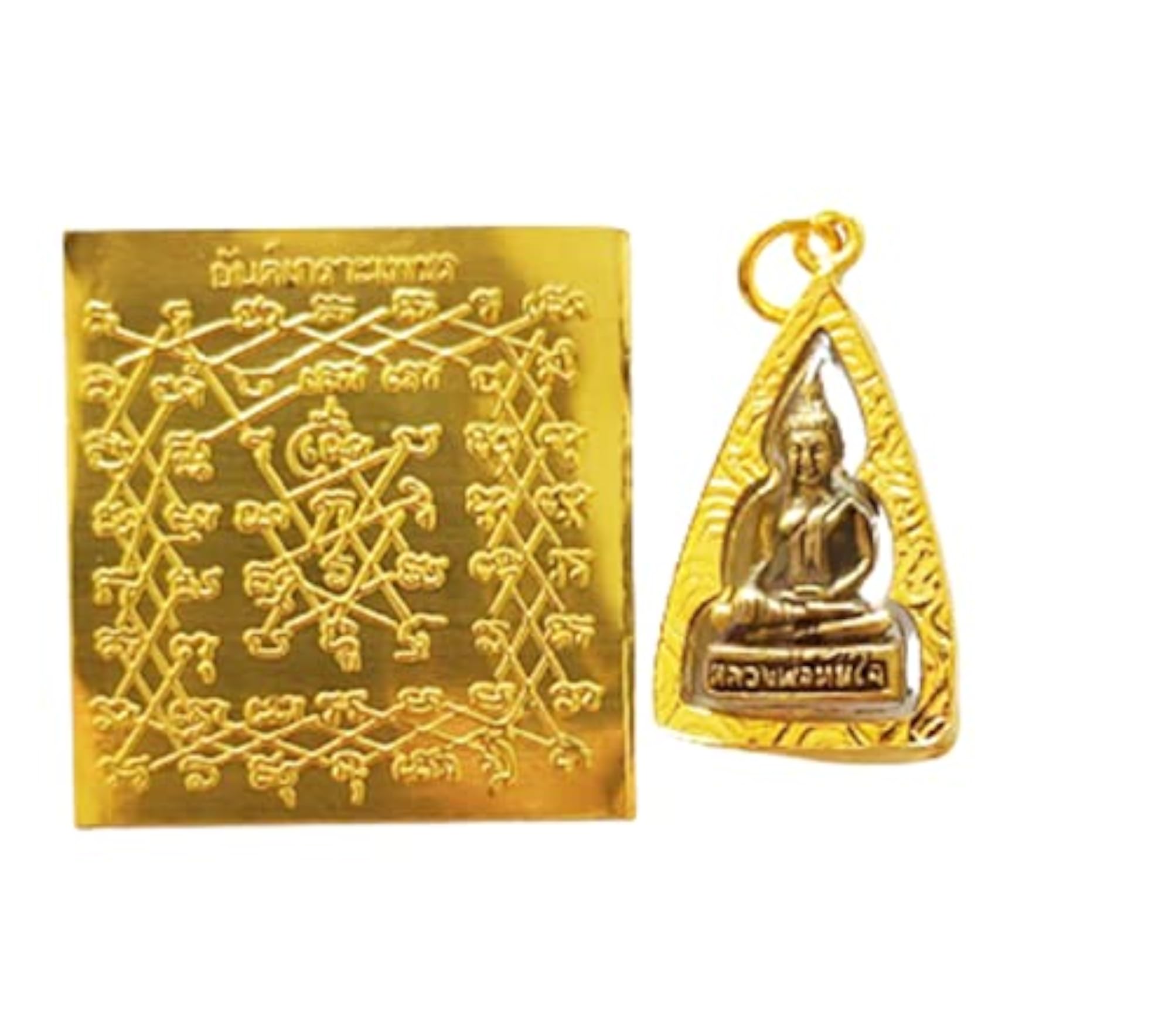 Miracle Phra LP Tanjai Buddha Gold Pendant Amulet for Protection