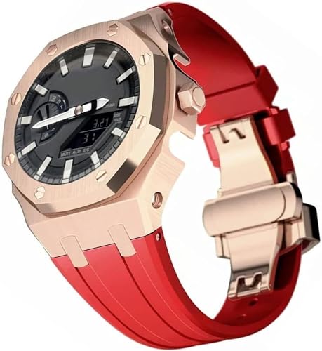 Modification Kit Silicone Watchストラップとステンレス鋼ケース、GA2100メタルバックル交換用ケースバンド