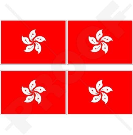 Hong Kong Bandera China Asia Hong Kong chino 2" (50mm) bumper-helmet de vinilo pegatinas, calcomanías x4