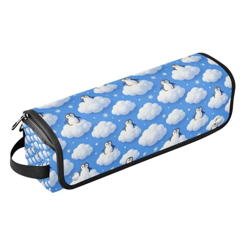 Bolsa de viaje para herramientas de cabello con tapete resistente al calor Bolsa grande para planchas de pelo para planchas planas y rizadores Bolsa azul con diseño de pingüino y nube miniatura 1