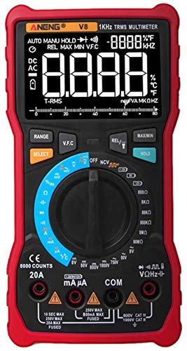 V8 Digital Multimeter Profesional 8000 Counts True RMS Transistor Tester Analog Transistor Multimetro Multimetr Multiteste - Red