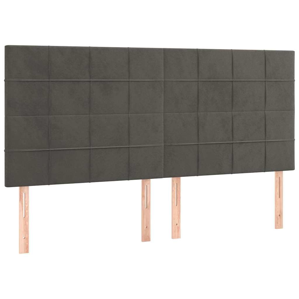 Polsterbett mit Matratze in Dunkelgrau 180x200 cm Samt, Stauraumbett mit höhenverstellbarem Kopfteil, Doppelbett für Schlafzimmer, Kinderzimmer oder Jugendzimmer, mit Stauraum