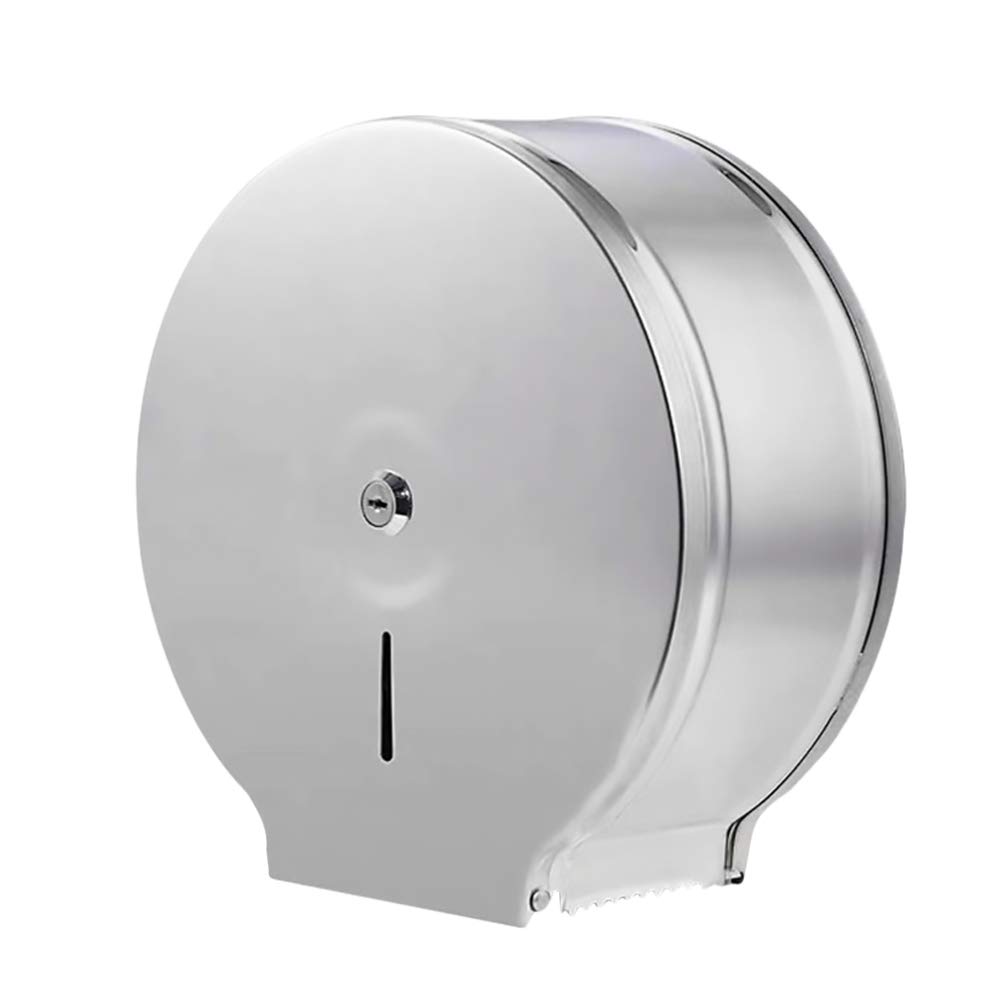 TOPBATHY Portapapeles Diseño Moderno y Redondo de Acero Inoxidable para Baño Montado en Pared Dispensador de Toallas de Papel para Rollos Grandes