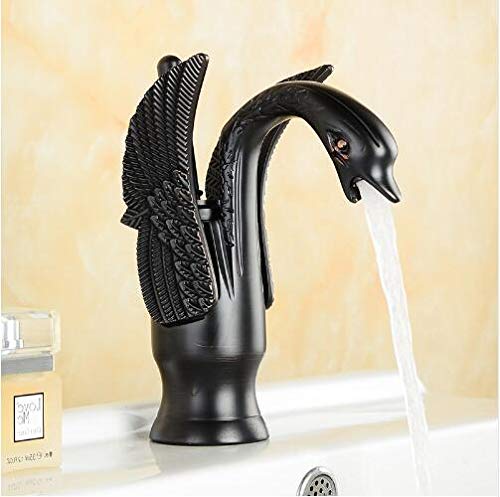 Robinet de cygne plaqué or JCAKES mitigeur de luxe en cuivre pour lavabo