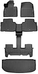 SMARTLINER Floor Mats 2 Rows and Cargo Liner Behind 3rd Row Set Black Compatible with 2020-2023 Hyundai Palisade w/ Bucket Seats