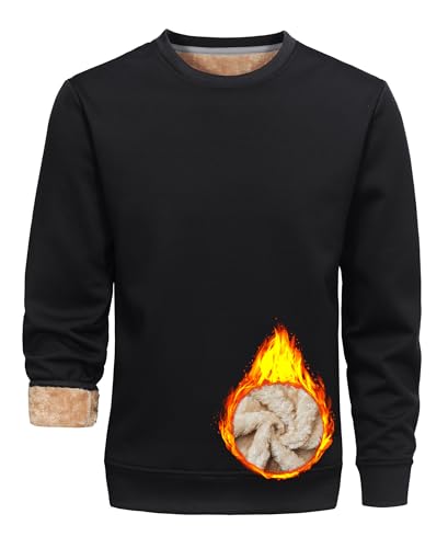 Libin Sweatshirt Herren Ohne Kapuze Fleece Pullover Thermo Warmer...