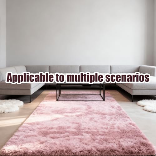 Tapis salon shaggy doux rose pourpre 190x280 pour réchauffer un sol de carrelage froid - 3
