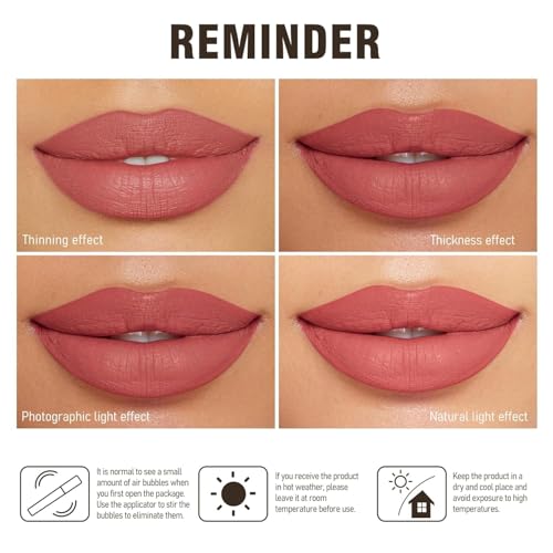 Image of MAKI YIKA Pink Lipstick Liquid for Women Color Stay Long Lasting Lipsticks