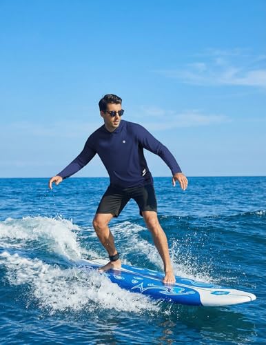 Image of PINSPARK Men's UPF 50+ Sun Shirts Long Sleeve Fishing Hoodie, UV Protection Rash Guard for Outdoor Hiking Running Swim Shirt