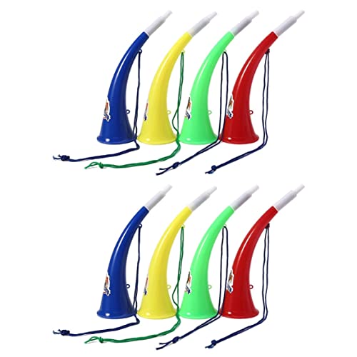 Trompette en plastique multicolore compacte et légère pour supporter pack de 8