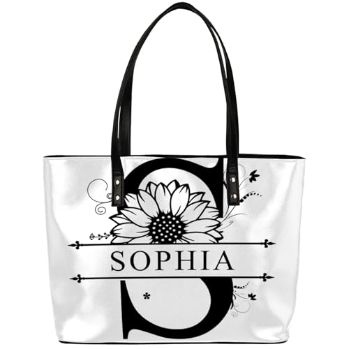 Custom A Tote Bag Women Shoulder Handbags PU Leather for Travel Work