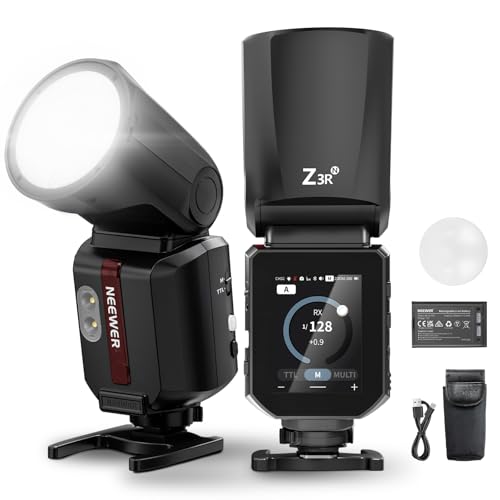 NEEWER Z3R-N フラッシュストロボ 100Ws 2.4G TTL ラウンドヘッドスピードライト Godox対応 タッチスクリーン 1/8000s HSS モデリングランプ2個 TTL/M切替 3000mAhバッテリー 500フルパワーフラッシュスタジオ撮影ライト（Amazon）