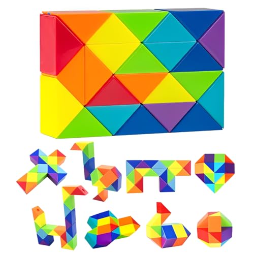 HAMKU 24 pièces Mini Règle Magique, Puzzle Cube Enfant Casse-Tête,