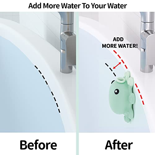 Image of Bathtub Overflow Drain Cover Tub - Silicone Bathroom Overflow Drain Cover, Bath Tub Overflow Cover, Bathroom Spa Accessories, Adds Inches of Water for Deeper&Warmer Bath，Aqua Green