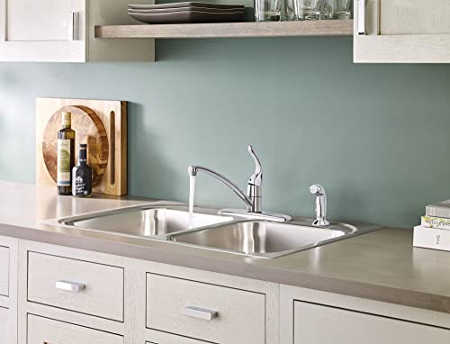 Moen 7430 Chateau Chrome One-Handle Low-Arc Kitchen Sink Faucet thumb #4