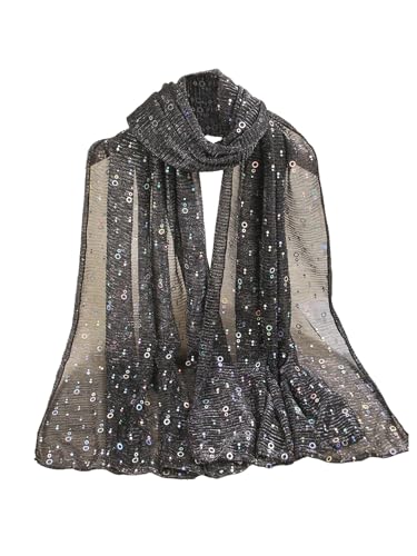 Image of Floerns Women's Sequin Bandana Square Scarf Silk Scarves Mesh Shawl and Wrap for Evening Dresses