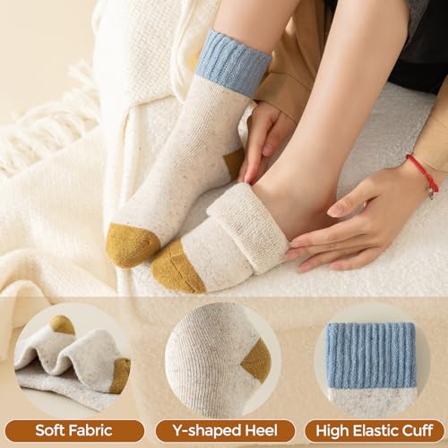 Trifabricy Wool Socks for Women, 5 Pairs Cozy Thick Womens Wool Socks Gifts - image 4
