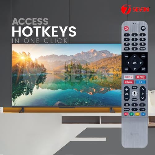 Image of 7SEVEN Compatible SKYWORTH TV Remote Control with Google Assistant, Bluetooth Voice Command skyworth Remote Android tv with Netflix YouTube Media Player and Google Play hot Keys. Pairing Must!
