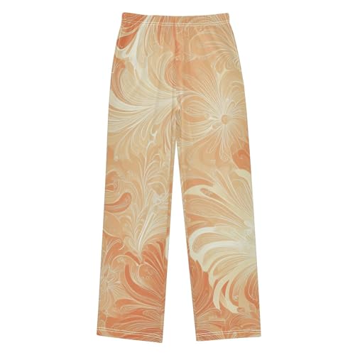 Boys' Pants Sunset Color Flowers Stripes Long Bottoms Jogger Pants Elastic Waist Trousers with Pockets S-XL
