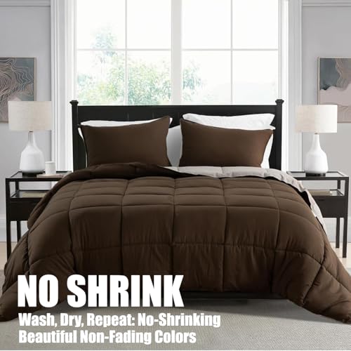 image for KASENTEX Reversible No-Shrink Twin/Twin XL Size Comforter Set with 1 S