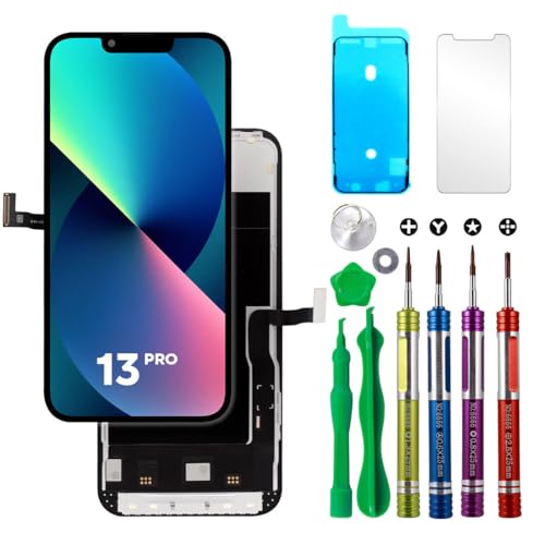Ace Tech Cellular LCD Screen Replacement for iPhone 13 Pro (A2483 A2636 A2639 A2640 A2638) 6.1 inch Touch Display Digitizer Frame Assembly W/Complete Repair Kit