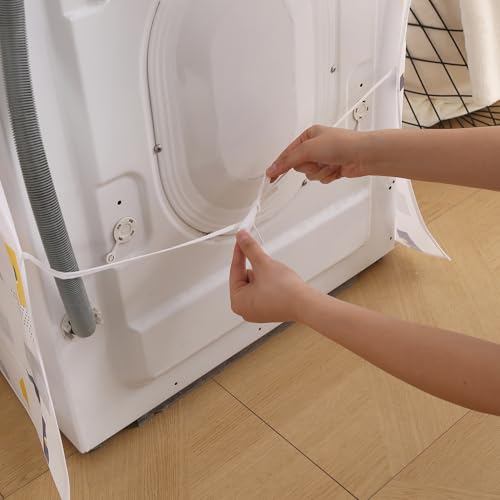 Image of HOKIPO Waterproof Front Load Washing Machine Cover | PEVA Dustproof Protective Cover for 6kg, 6.5kg, 7kg & 7.5kg Fully Automatic Machines | Size 63x62x85 cm, Nature Trees (AR-5878-D2)