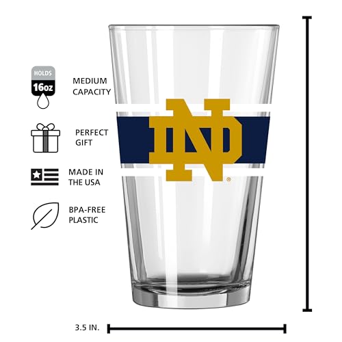 Image of Logo Brands NCAA 16 oz Pint Glass - Durable Glass With Bold Team Color- Chip-Resistant Rim Drinkware For Fans, Tailgates, Home Bars & Everyday Use