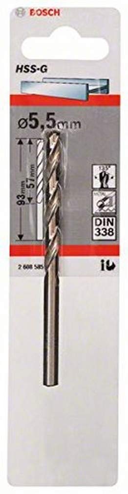 Bosch Professional Wiertła do metalu HSS-G (Ø 5,5 mm, Akcesoria wiertarek)