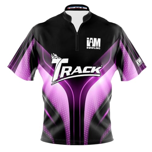 Logo Infusion I AM Bowling Jersey Short Sleeve Sash Collar 2333-TR Made in USA Track (US, Alpha, Small, Regular, Regular, Multi)