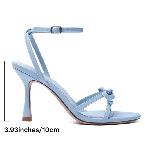 Image of Mostrin Strappy Heels for Women Ankle Strap Heels Women's Heeled Sandals for Party Prom Wedding