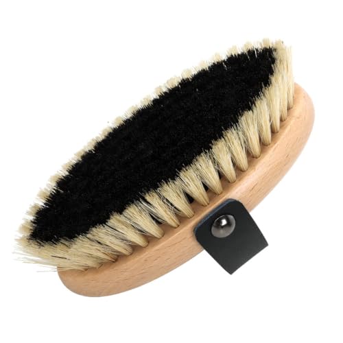 Black White Stiff Dandy Brush Solid Wood Horse Body Brush
